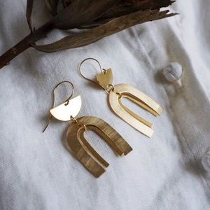 MOONSHINE // Brass Minimalist Earrings